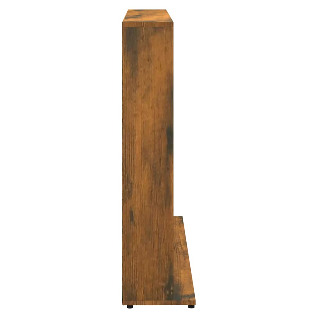 cd-reol 102x23x89,5 cm konstrueret træ røget egetræsfarve