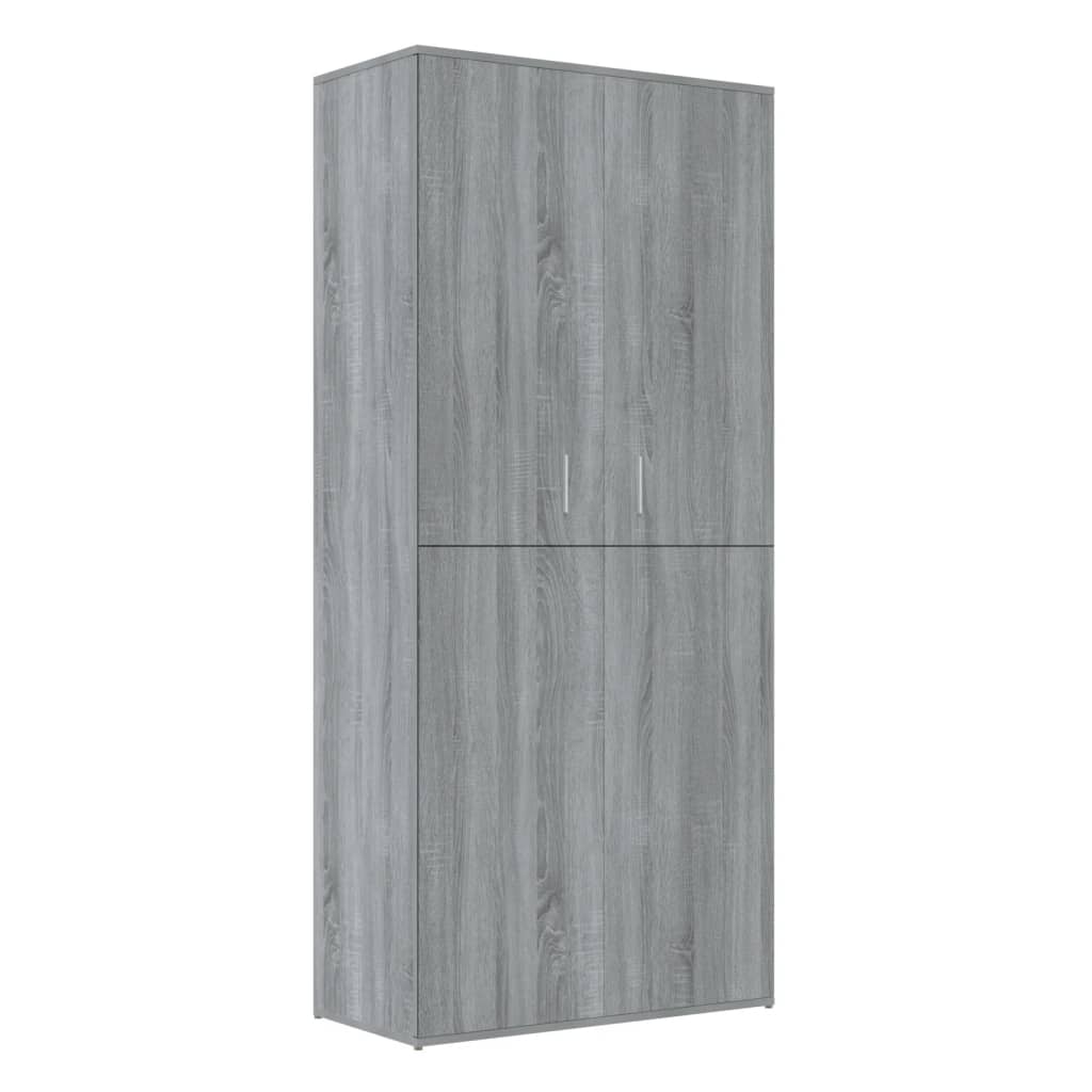 skoskab 80x39x178 cm konstrueret træ grå sonoma-eg