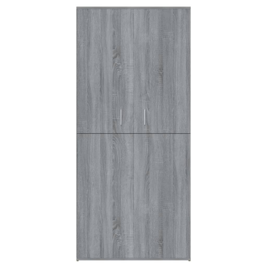 skoskab 80x39x178 cm konstrueret træ grå sonoma-eg