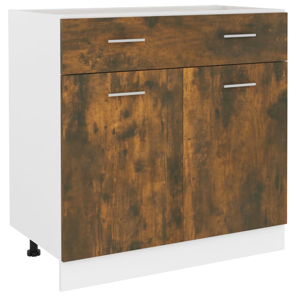 skuffebundskab "Lyon" røget eg 80x46x81,5 cm konstrueret træ