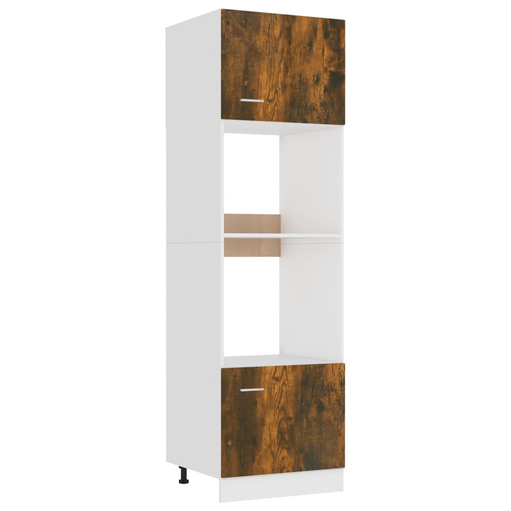 mikrobølgeovnsskab "Lyon" røget eg 60x57x207 cm konstrueret træ