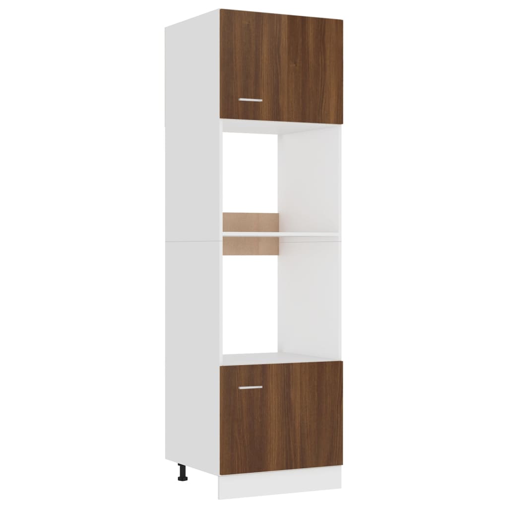 mikrobølgeovnsskab "Lyon" brun eg 60x57x207 cm konstrueret træ