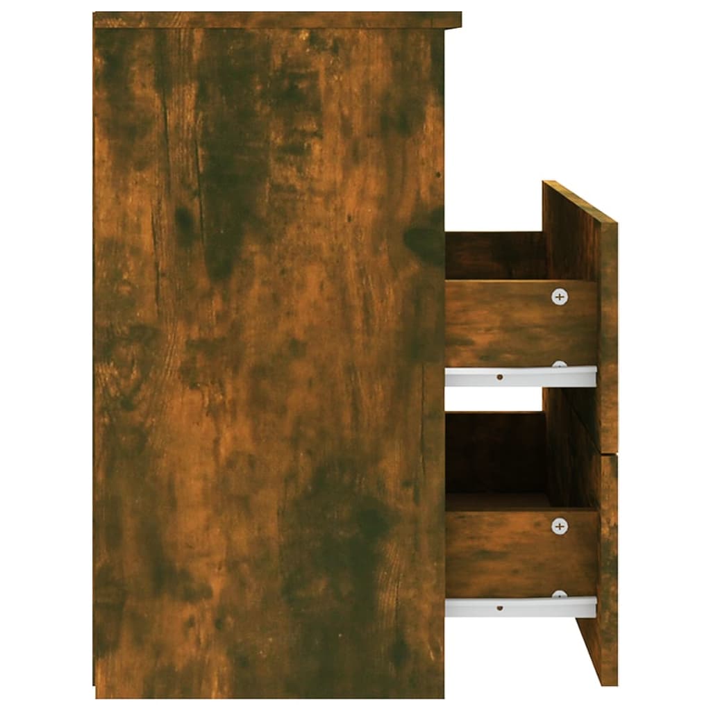 sengeborde 2 stk. 50x32x60 cm røget egetræsfinish