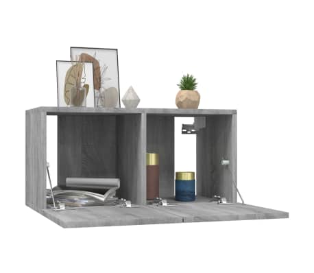 tv-skabe 2 stk. 60x30x30 cm konstrueret træ grå sonoma-eg