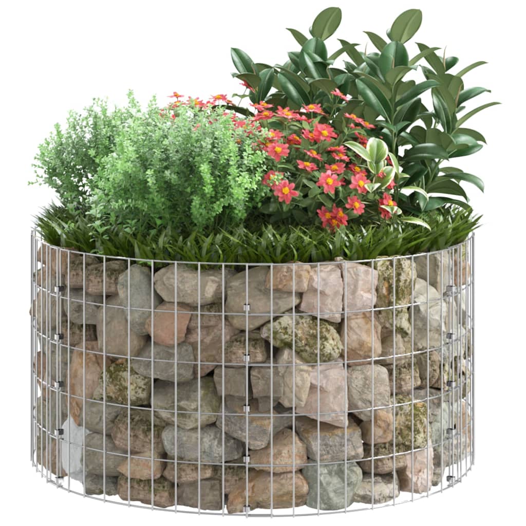 gabionsøjle Ø100x50 cm galvaniseret stål rund