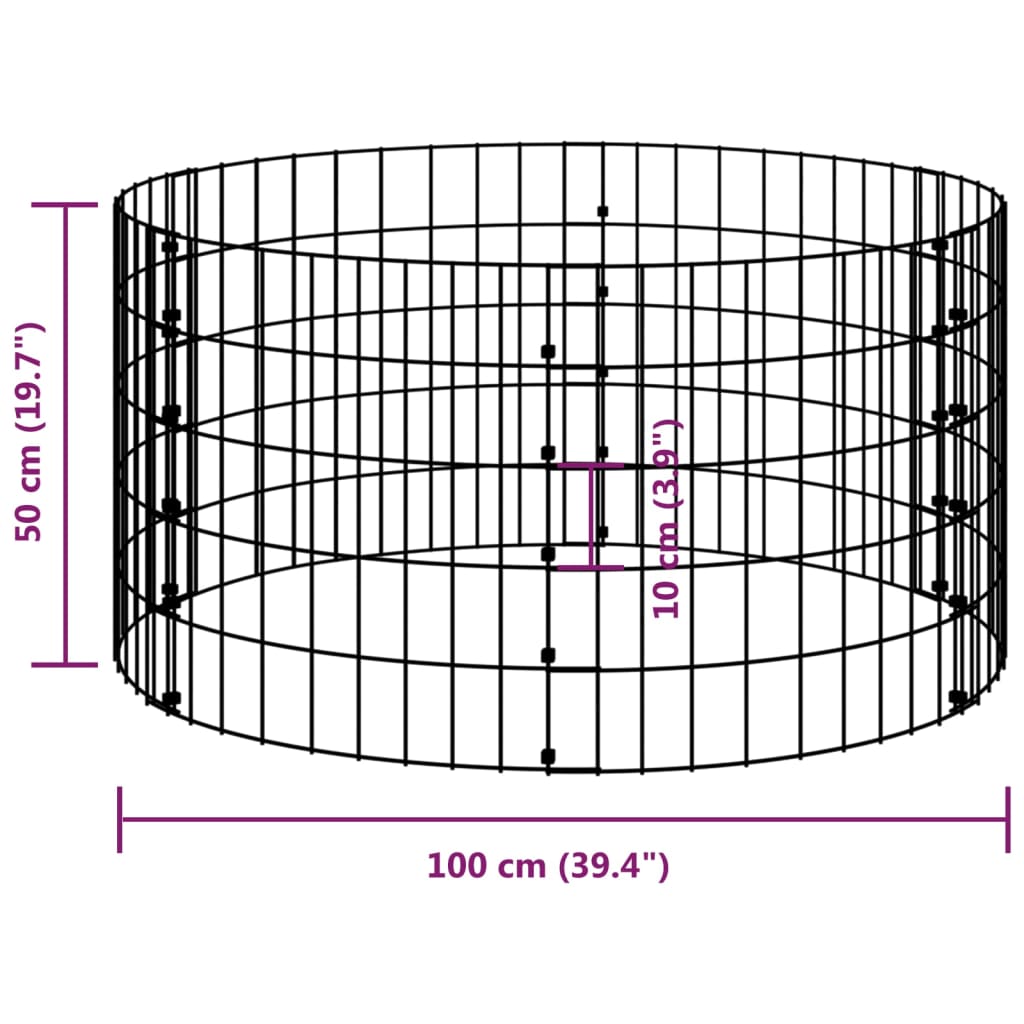 gabionsøjle Ø100x50 cm galvaniseret stål rund