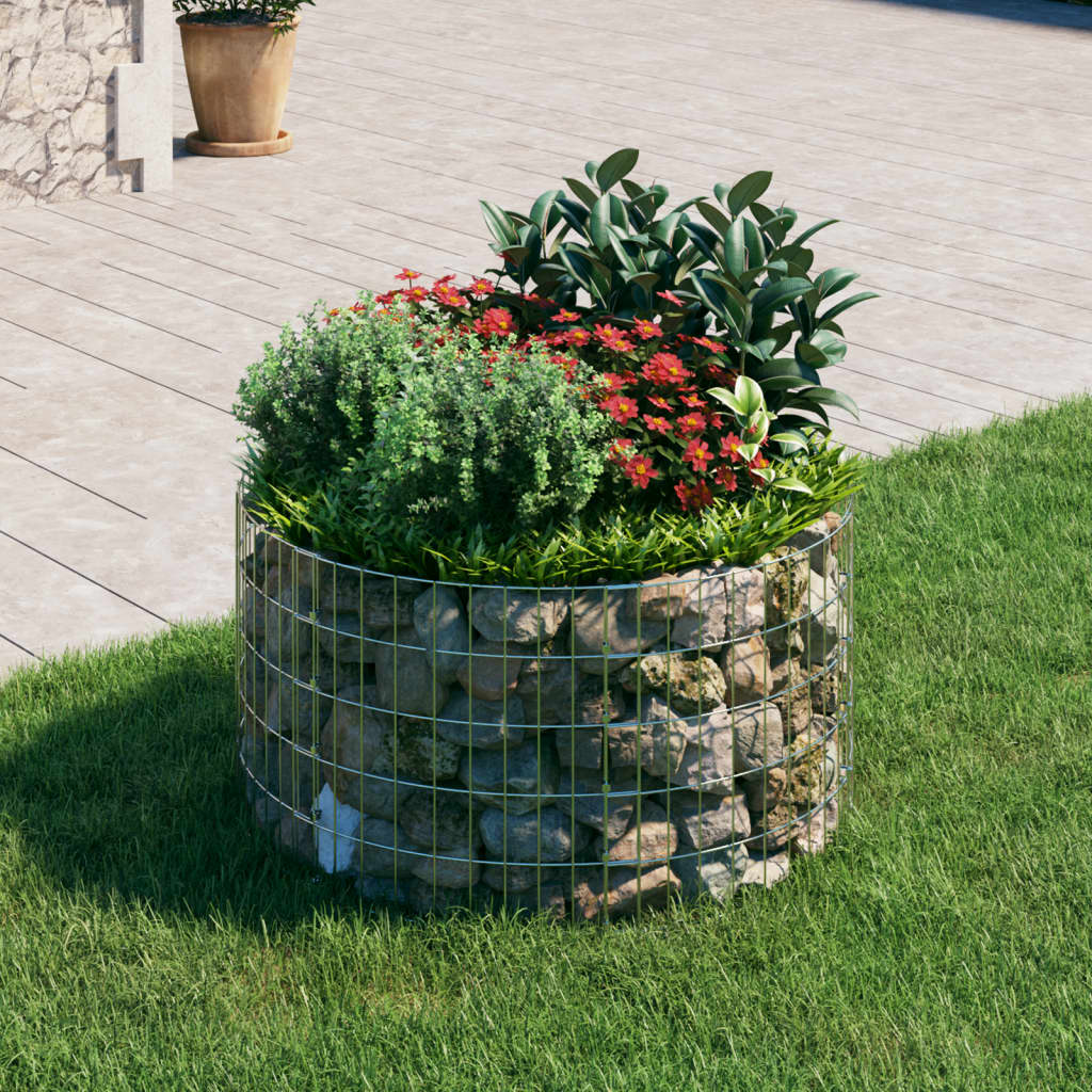 gabionsøjle Ø100x50 cm galvaniseret stål rund