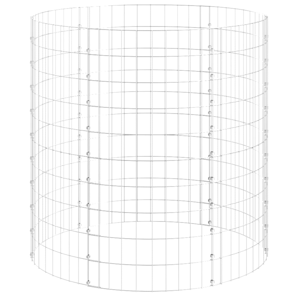 gabionsøjle Ø100x100 cm galvaniseret stål rund