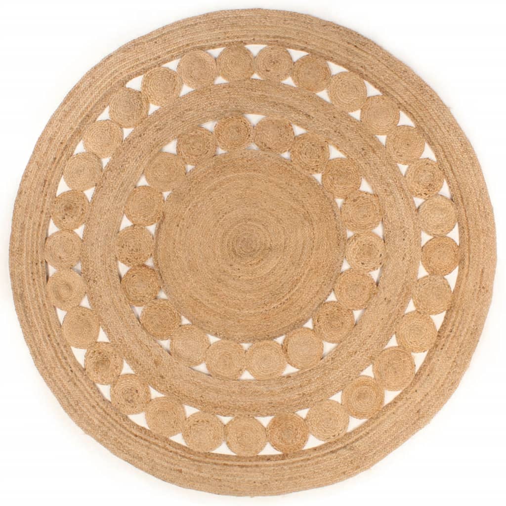 gulvtæppe 180 cm flettet jute rundt