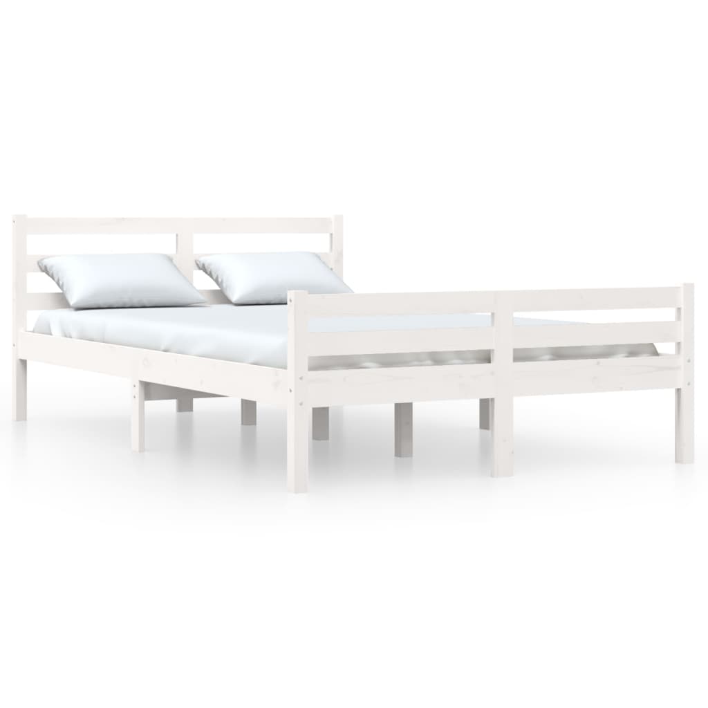 sengeramme 140x200 cm massivt træ hvid