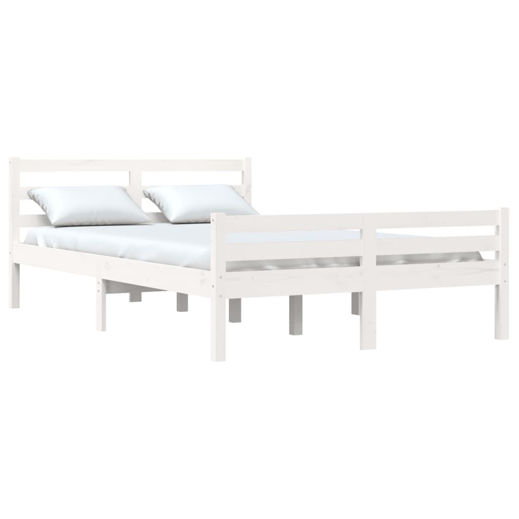 sengeramme 140x200 cm massivt træ hvid