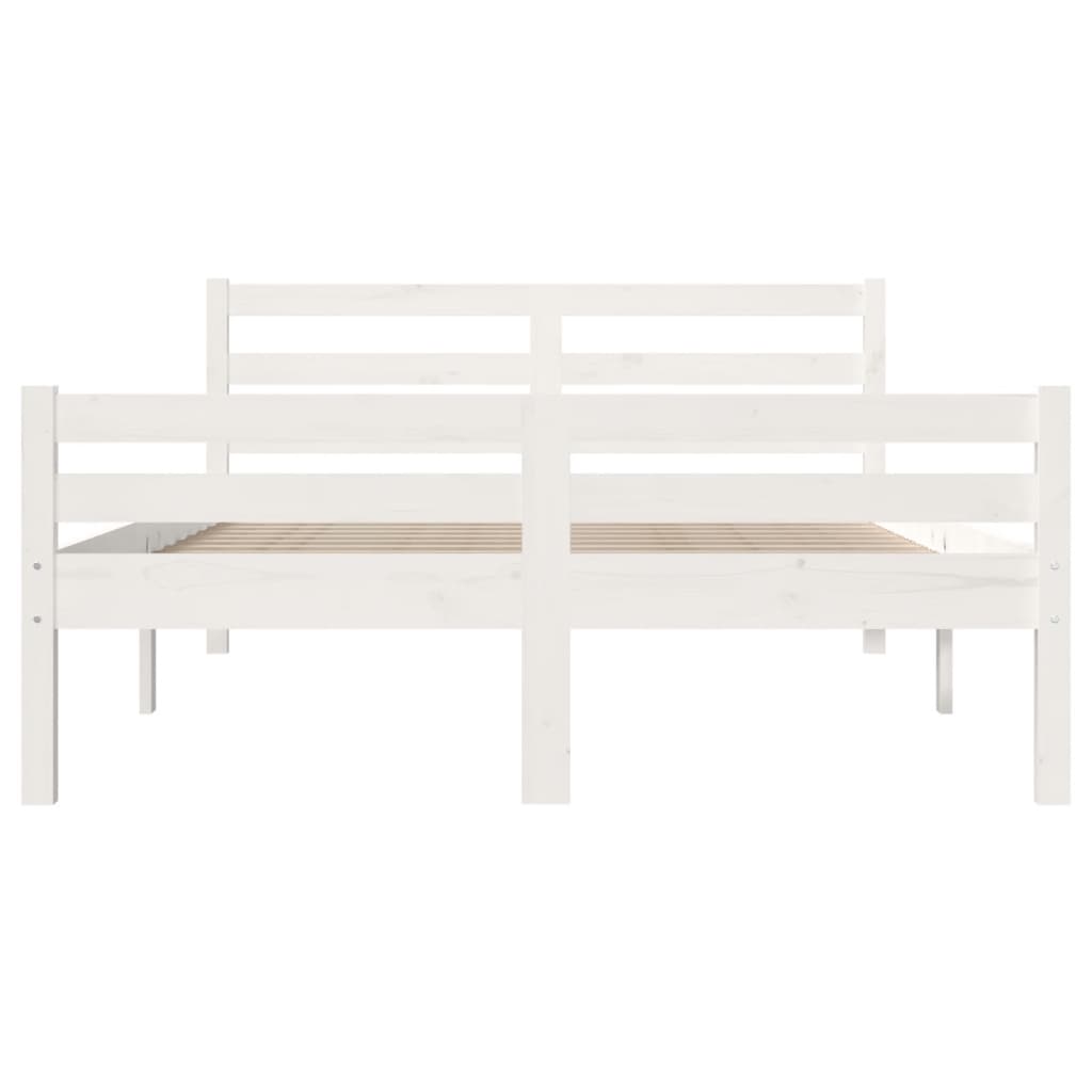 sengeramme 140x200 cm massivt træ hvid