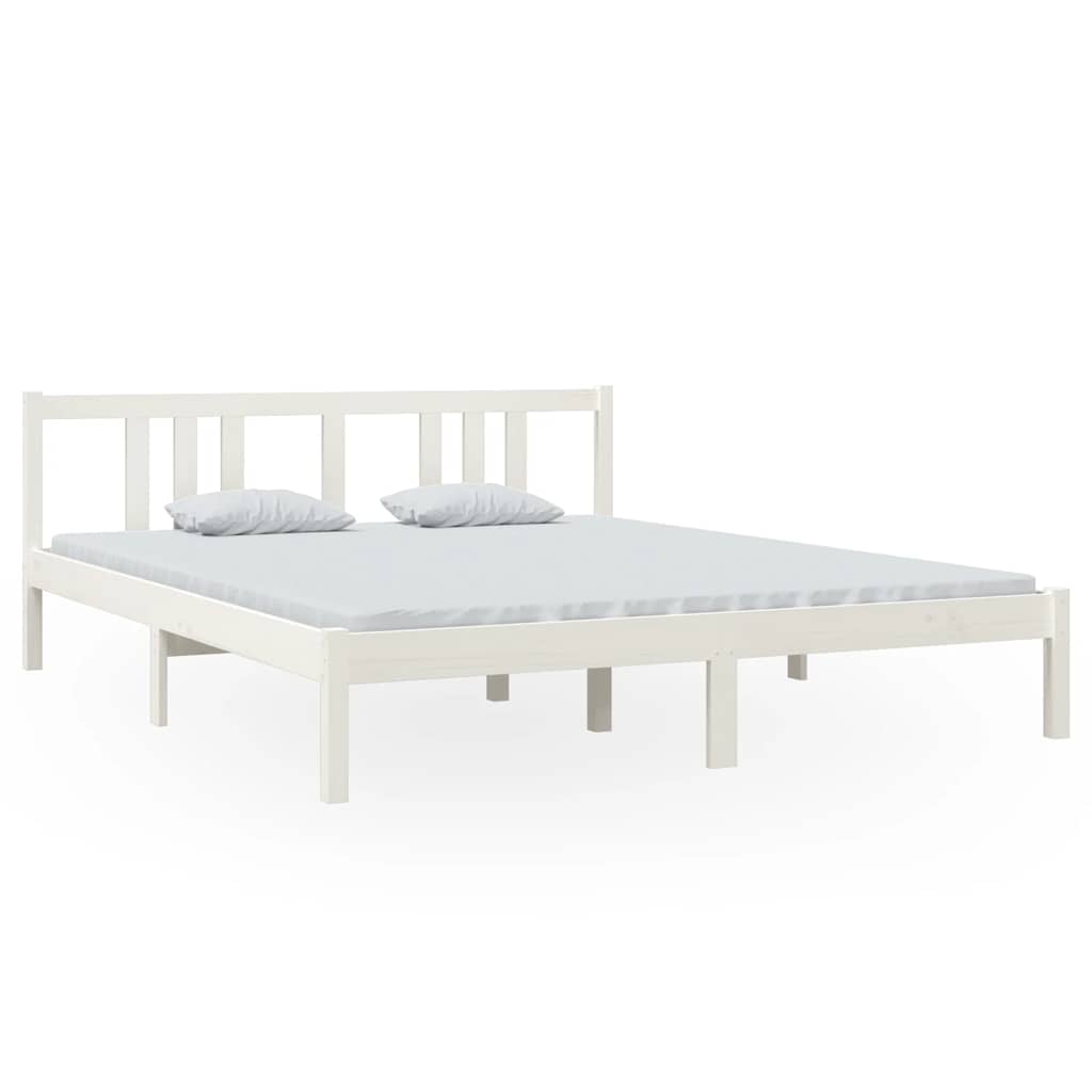 sengeramme 160x200 cm massivt træ hvid