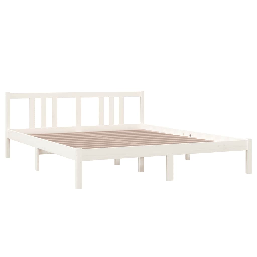 sengeramme 160x200 cm massivt træ hvid