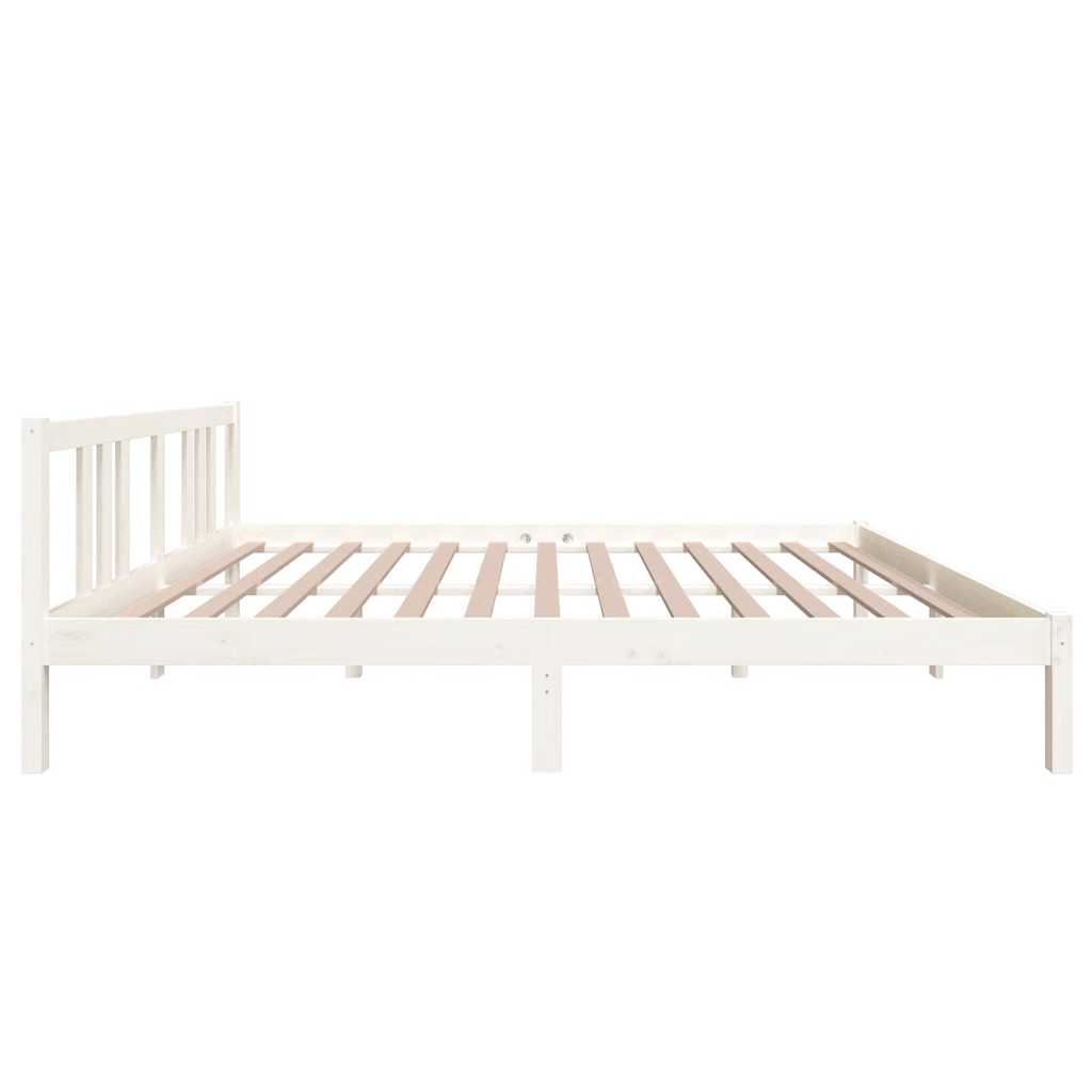 sengeramme 160x200 cm massivt træ hvid