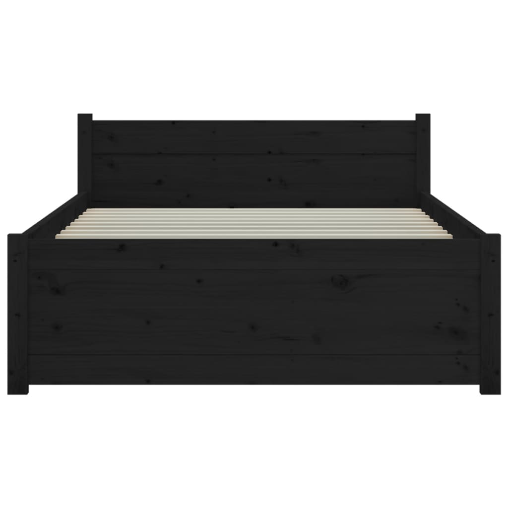 sengeramme 90x200 cm massivt træ sort
