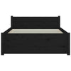 sengeramme 90x200 cm massivt træ sort