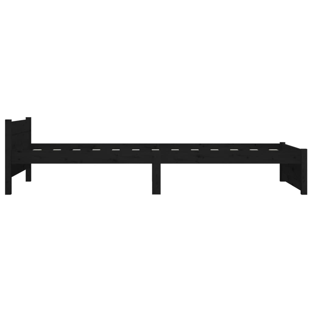 sengeramme 90x200 cm massivt træ sort