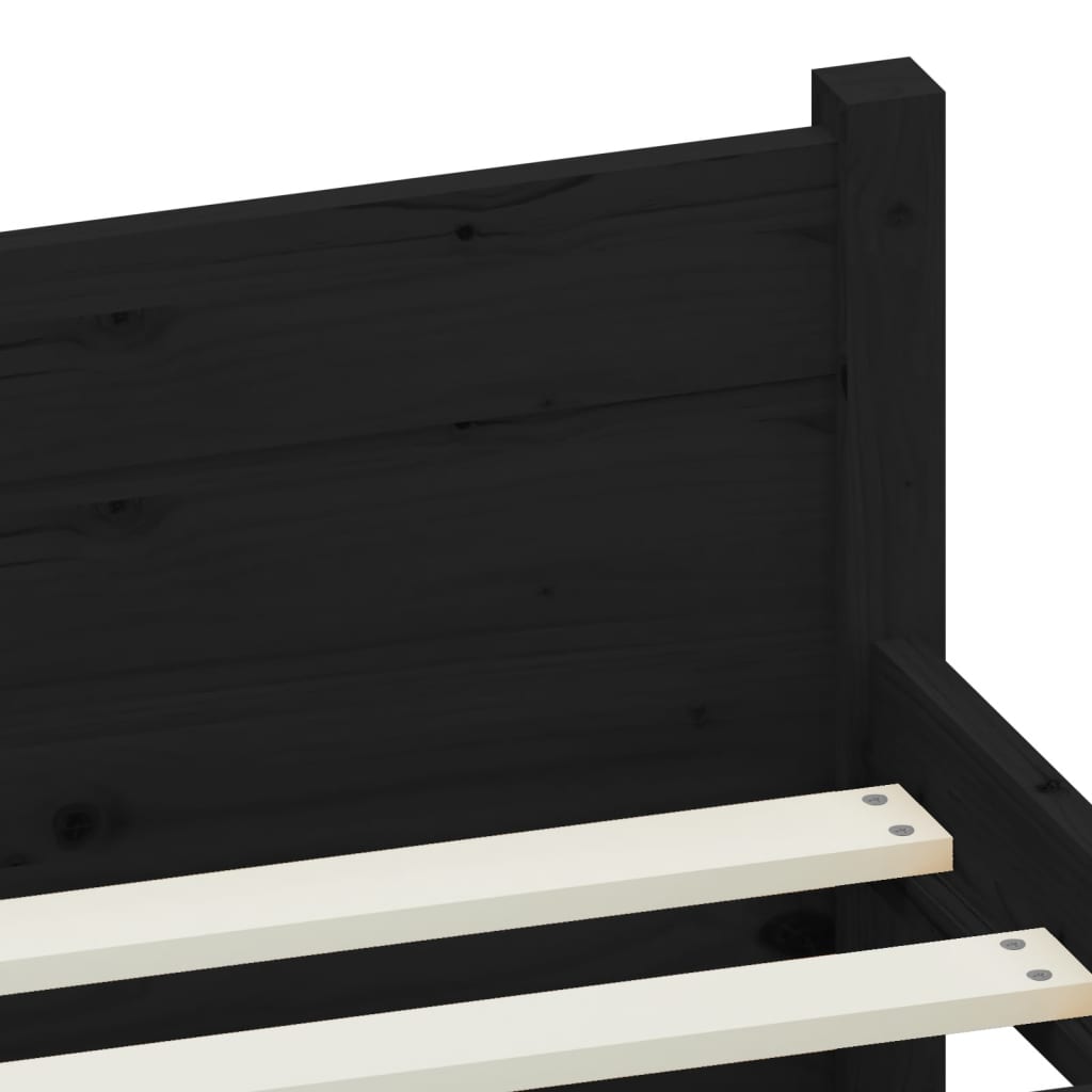sengeramme 90x200 cm massivt træ sort