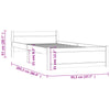 sengeramme 90x200 cm massivt træ sort