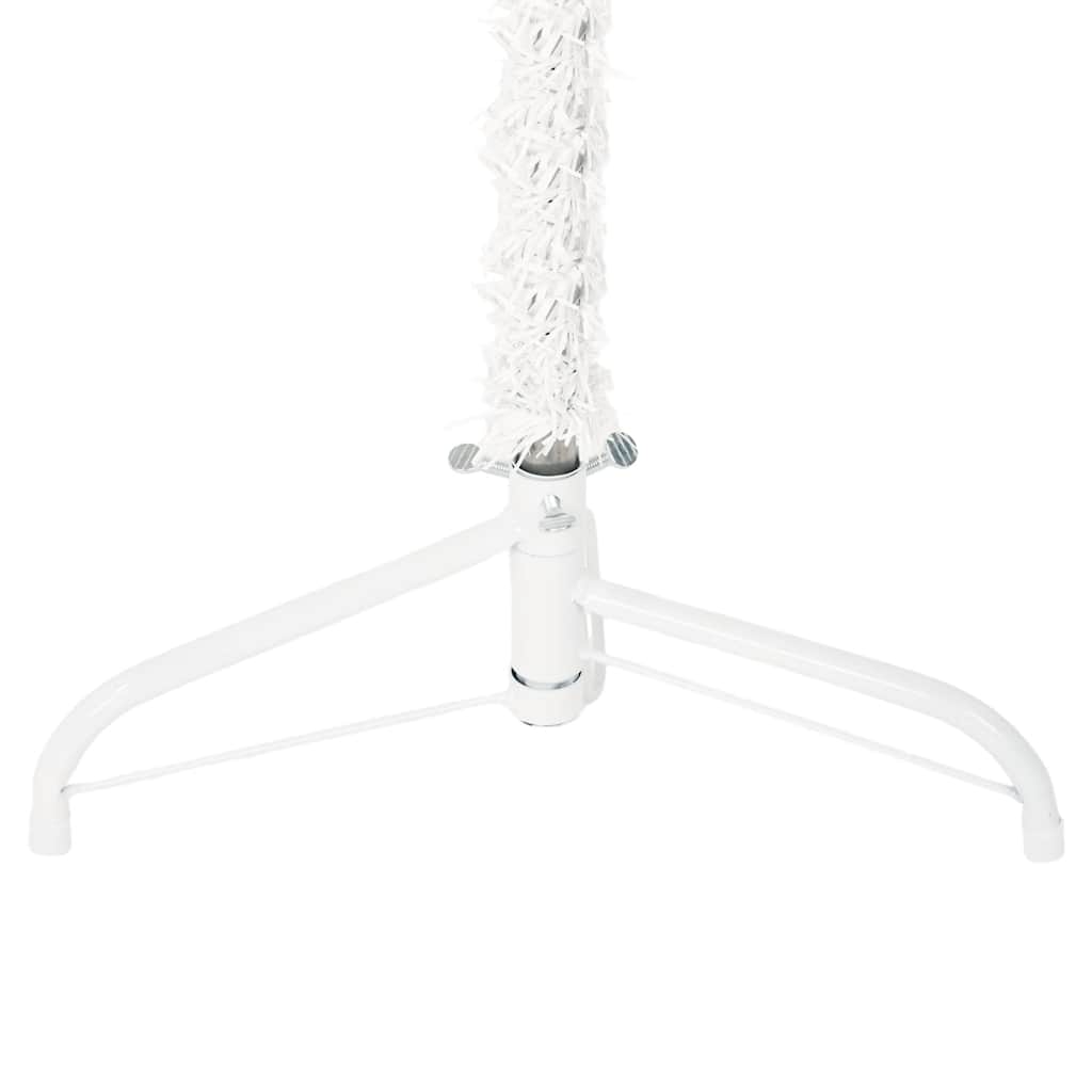 kunstigt halvt juletræ med juletræsfod 150 cm smalt hvid