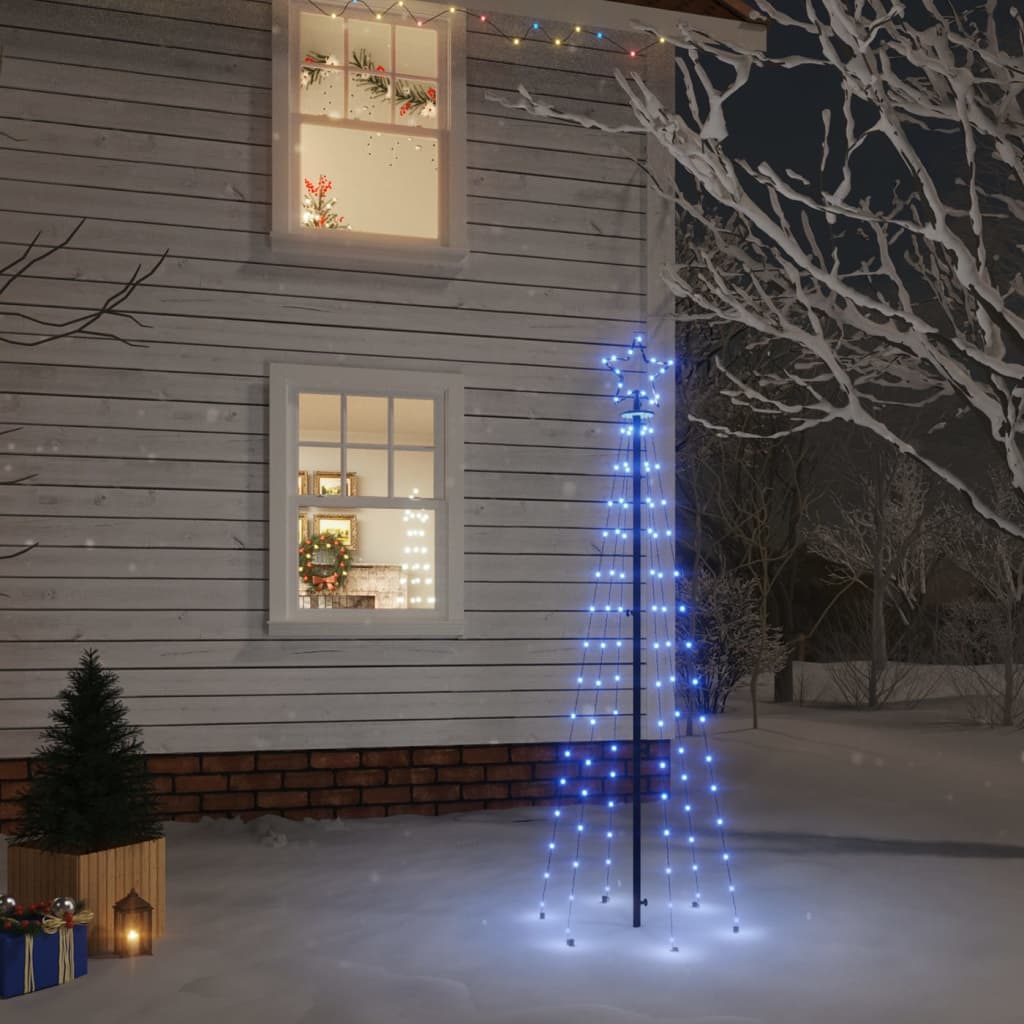 juletræ med spyd 108 LED'er 180 cm blåt lys