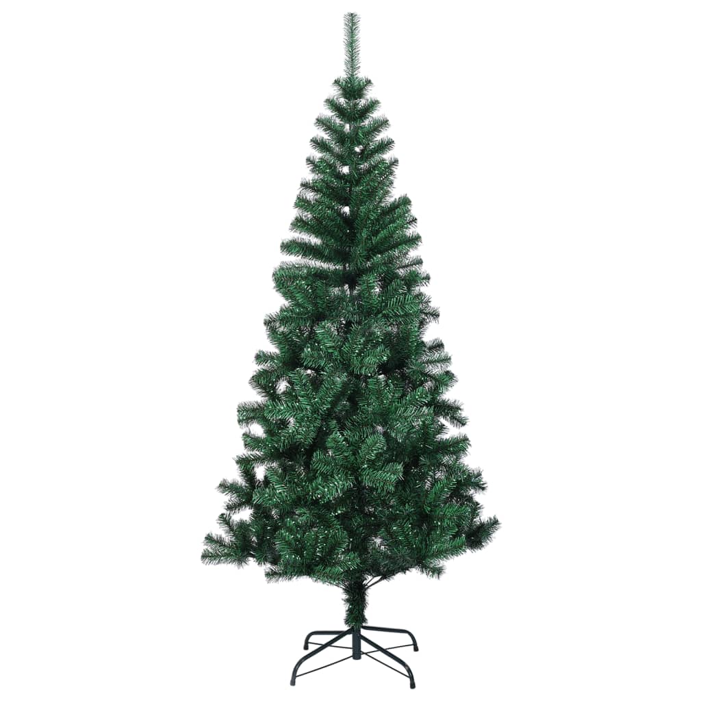 kunstigt juletræ med farverige grene 150 cm PVC grøn