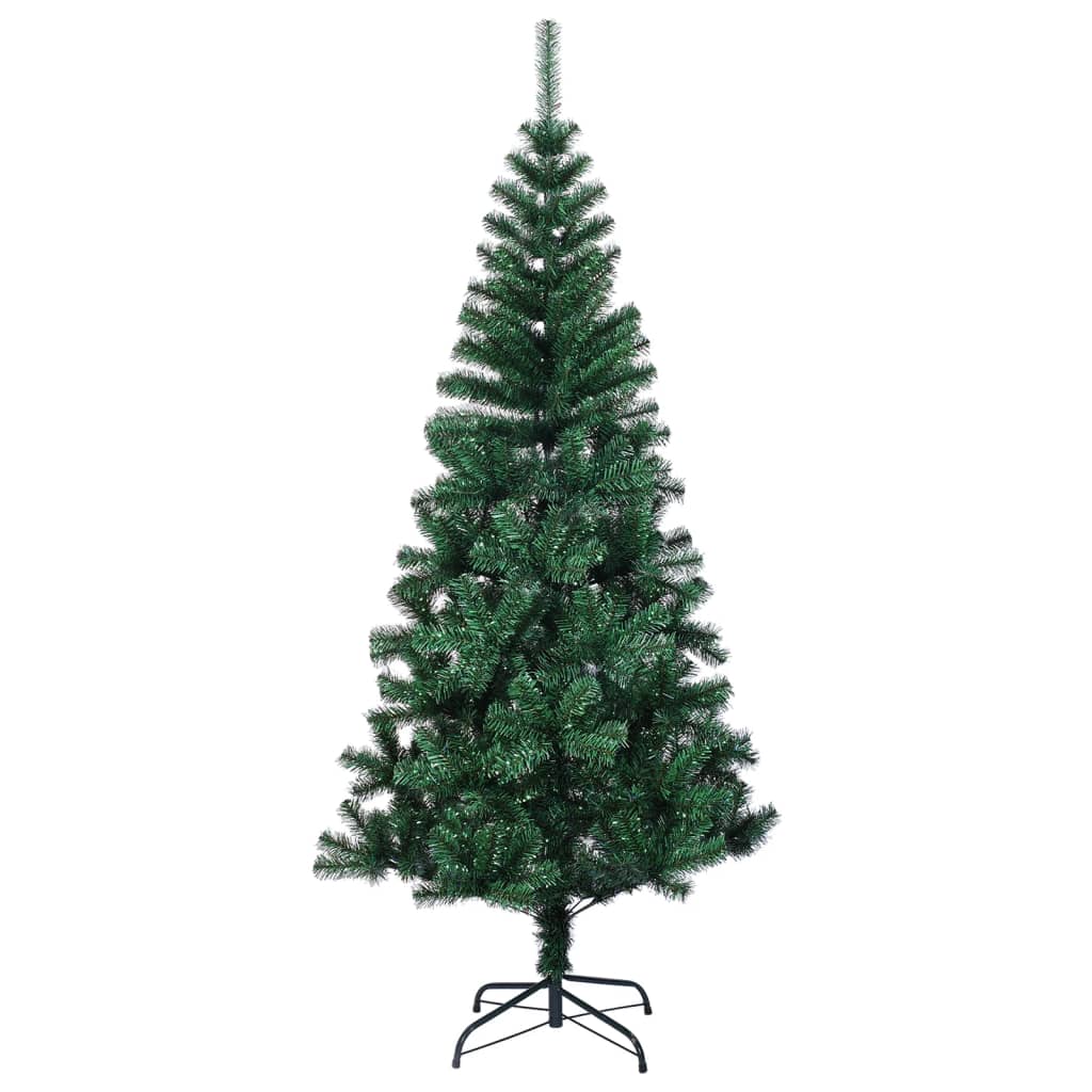 kunstigt juletræ med farverige grene 210 cm PVC grøn