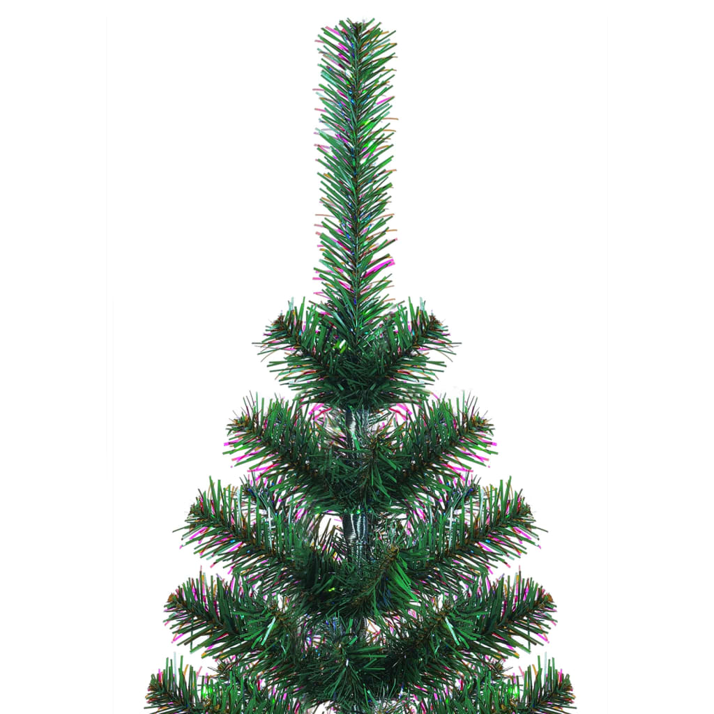 kunstigt juletræ med farverige grene 210 cm PVC grøn