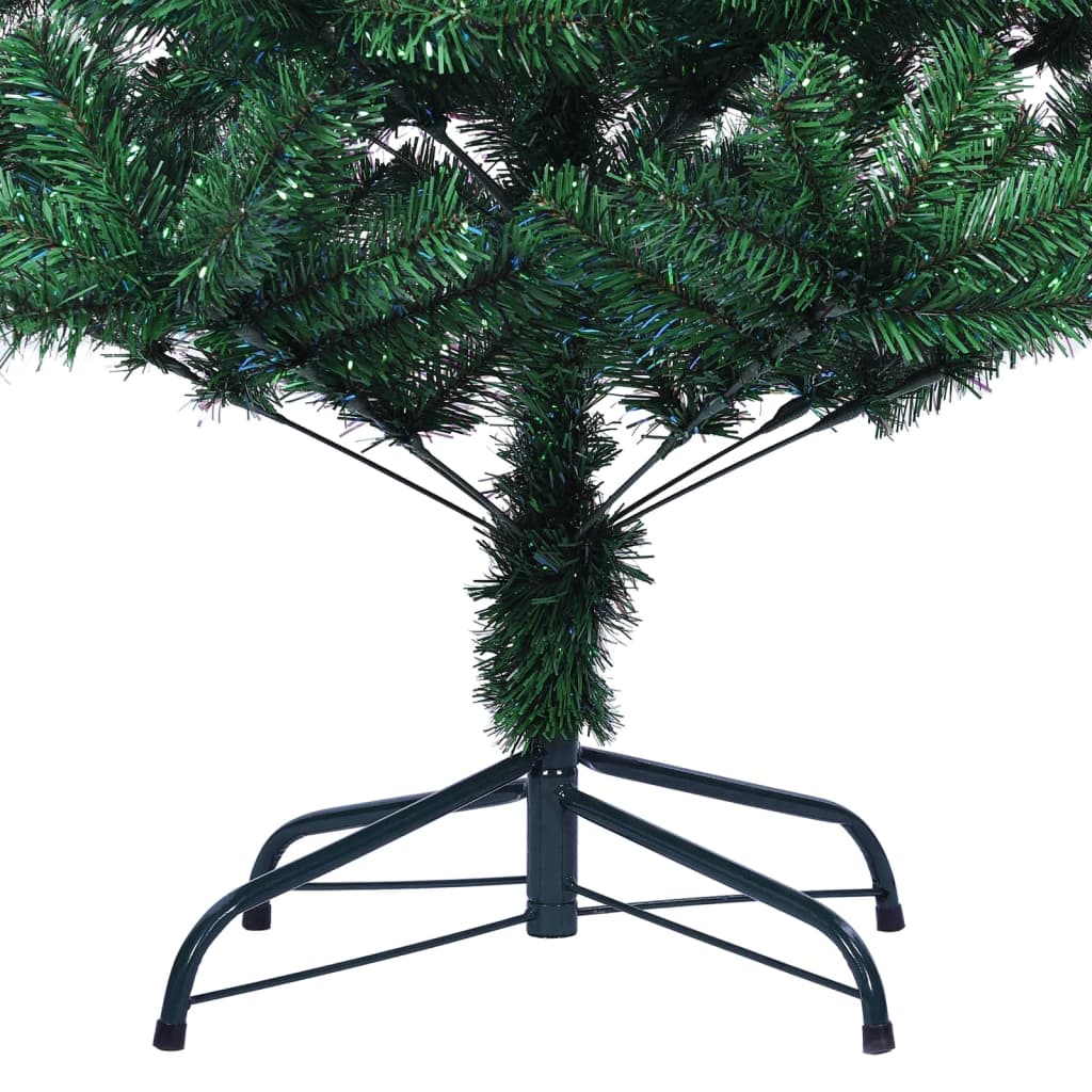 kunstigt juletræ med farverige grene 210 cm PVC grøn