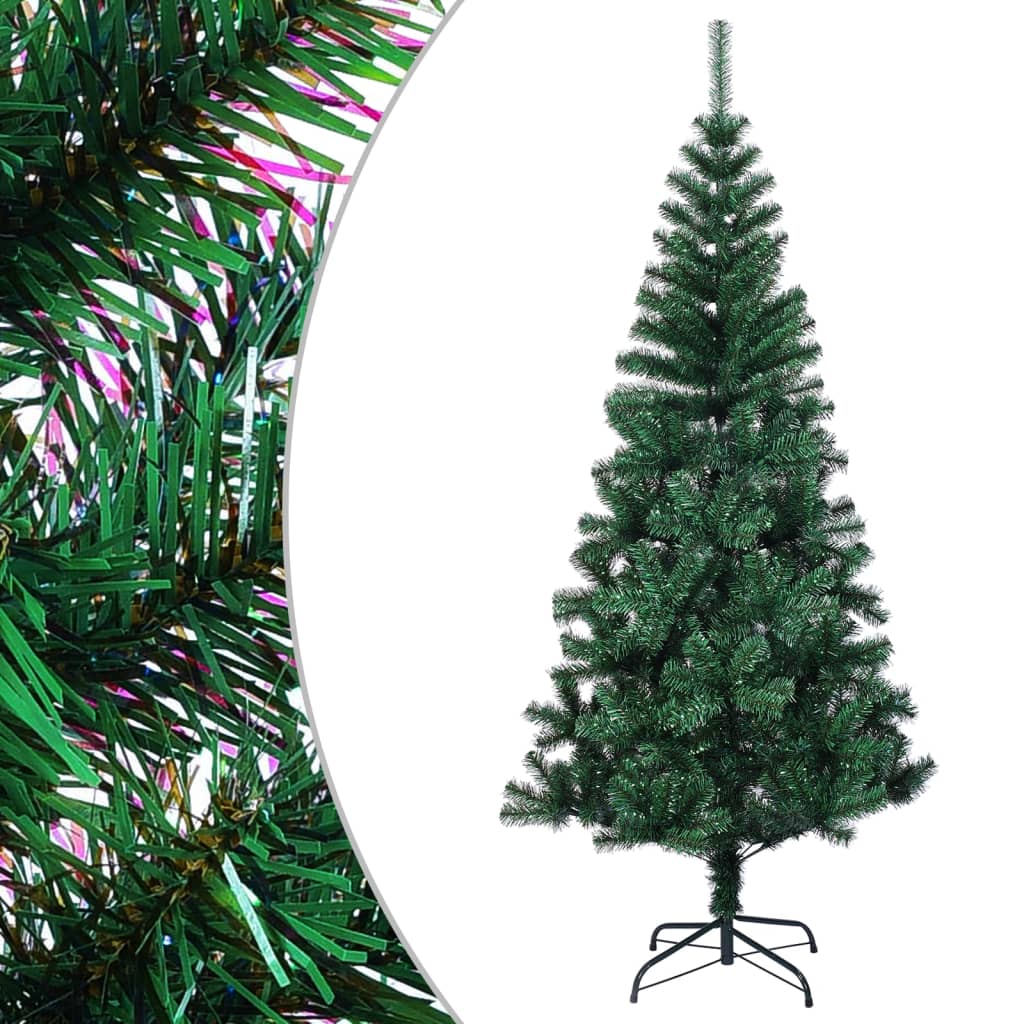 kunstigt juletræ med farverige grene 240 cm PVC grøn