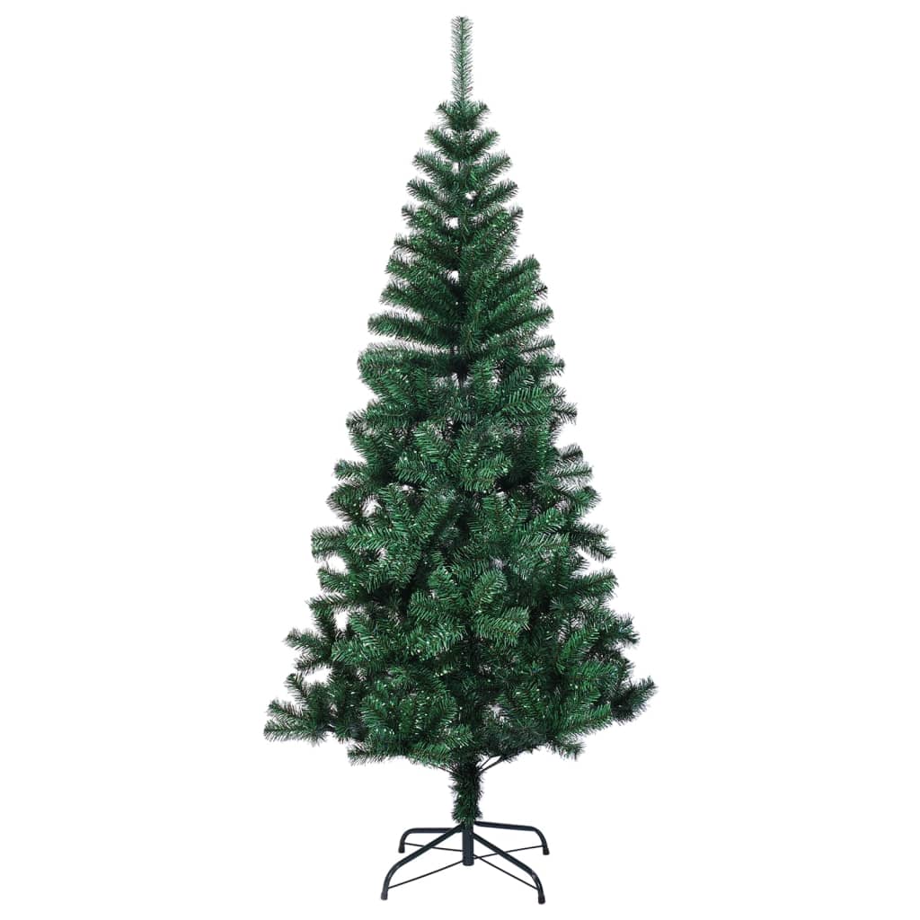 kunstigt juletræ med farverige grene 240 cm PVC grøn