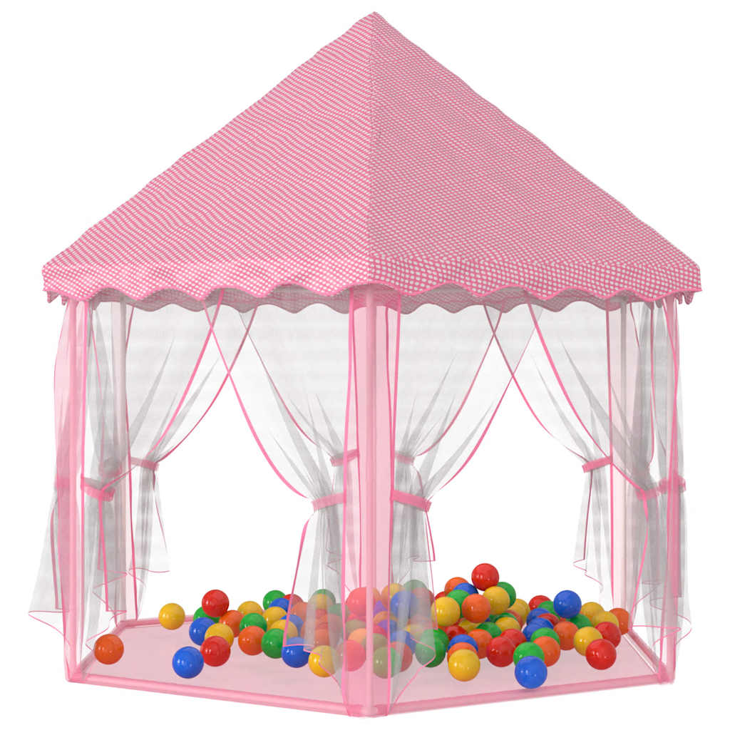 legetelt med 250 bolde 133x140 cm prinsessetema pink