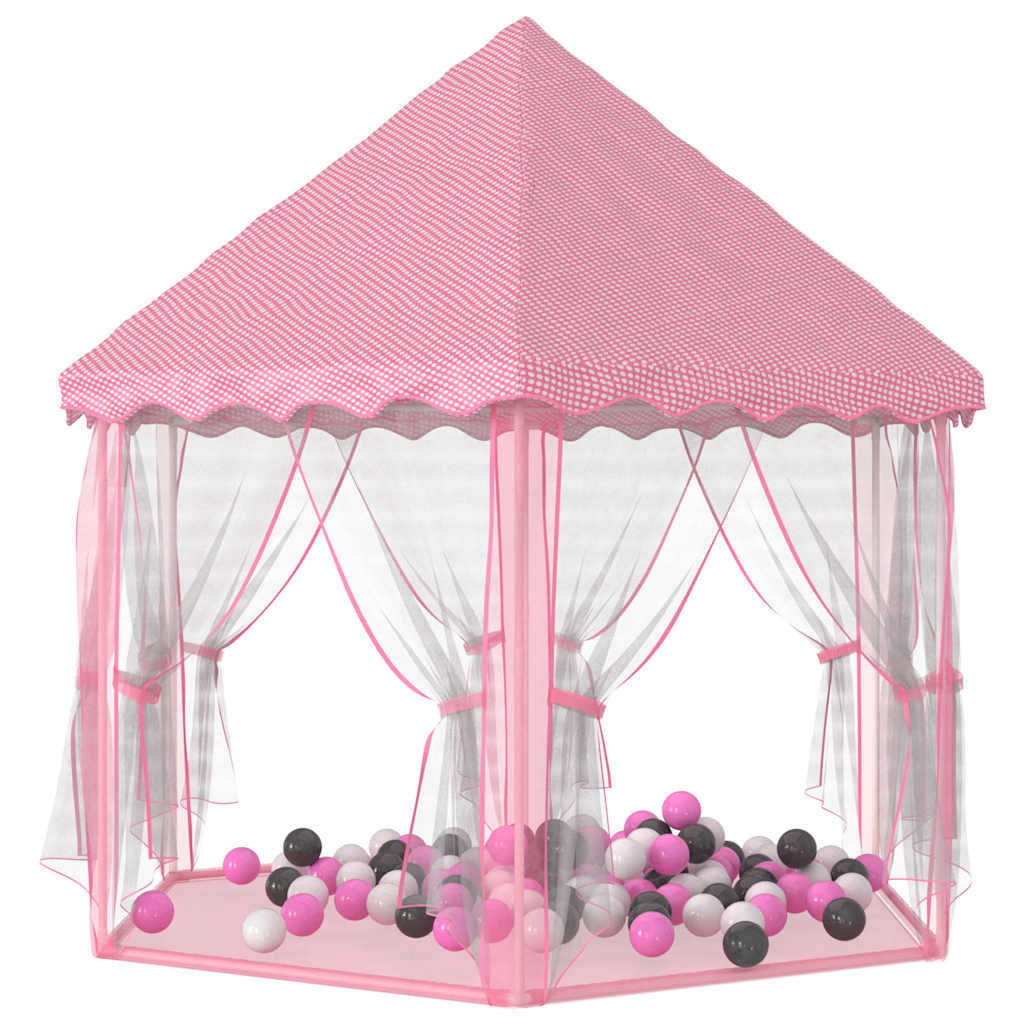 legetelt med 250 bolde 133x140 cm prinsessetema pink