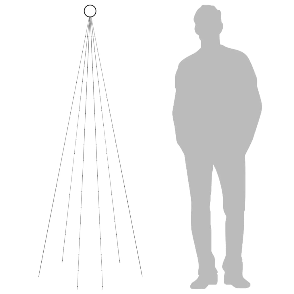 juletræ til flagstang 108 LED'er 180 cm farverigt lys