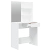 makeupbord med spejl 74,5x40x141 cm hvid