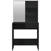 makeupbord med spejl 74,5x40x141 cm sort