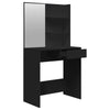 makeupbord med spejl 74,5x40x141 cm sort