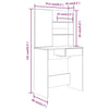 makeupbord med spejl 74,5x40x141 cm sort