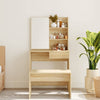 makeupbord med spejl 74,5x40x141 cm sonoma-eg