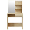 makeupbord med spejl 74,5x40x141 cm sonoma-eg