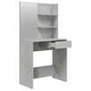 makeupbord med spejl 74,5x40x141 cm betongrå