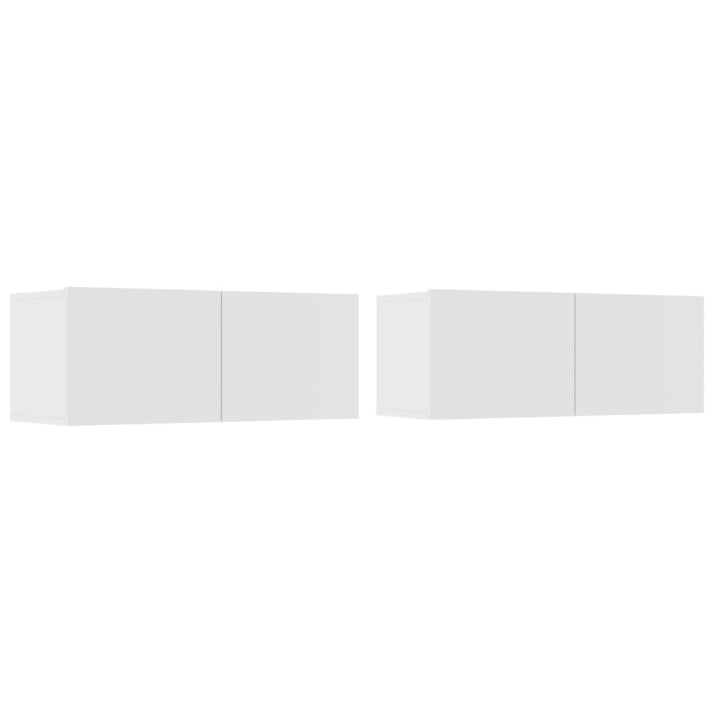 tv-skabe 2 stk. 80x30x30 cm konstrueret træ hvid