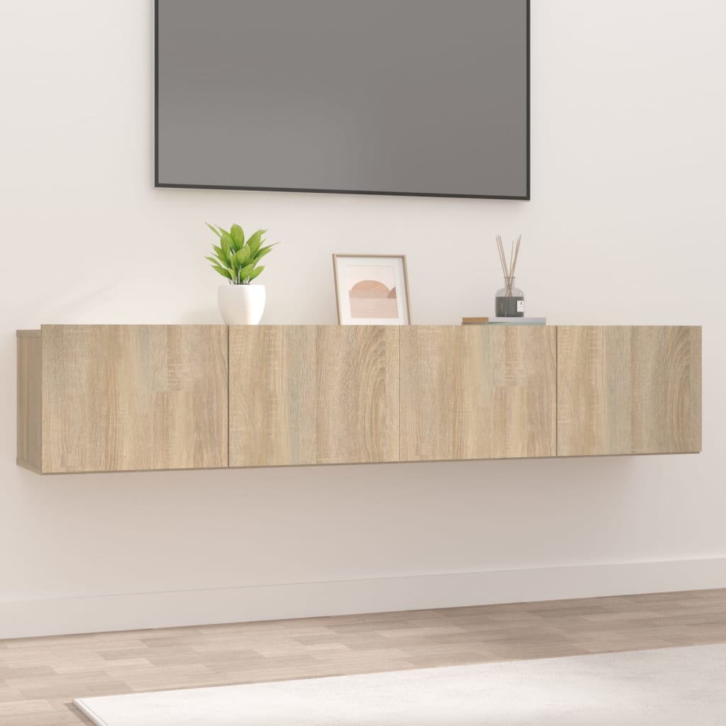 tv-skabe 2 stk. 80x30x30 cm konstrueret træ sonoma-eg