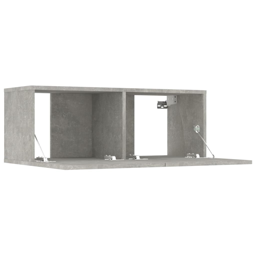 tv-skabe 2 stk. 80x30x30 cm konstrueret træ betongrå