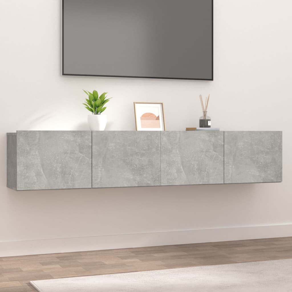 tv-skabe 2 stk. 80x30x30 cm konstrueret træ betongrå