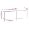 væghængte tv-skabe 2 stk. 100x30x30cm konstrueret træ sonoma-eg