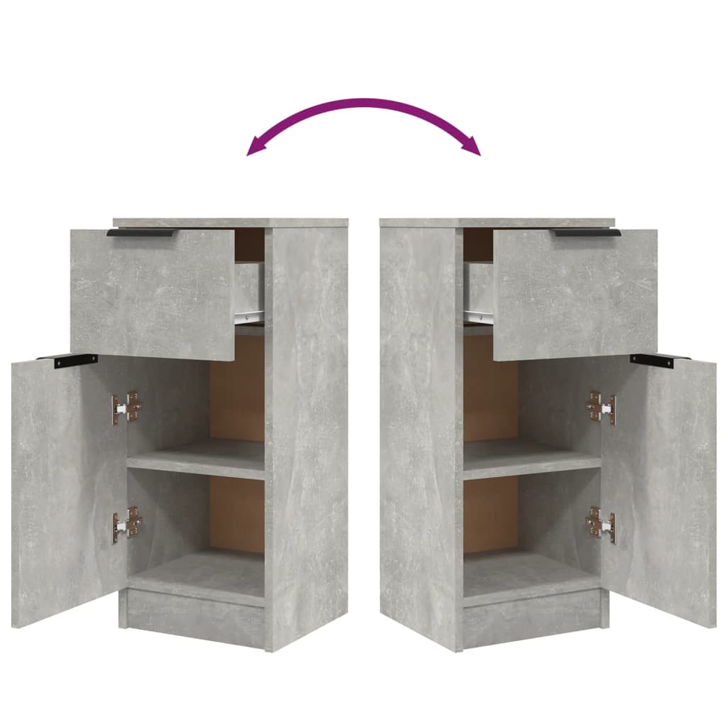 skænk 30x30x70 cm konstrueret træ betongrå