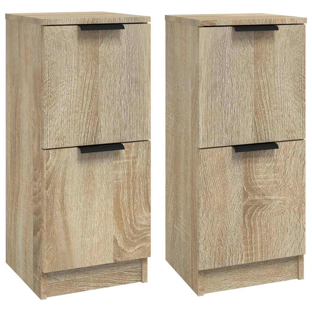 skænke 2 stk. 30x30x70 cm konstrueret træ sonoma-eg
