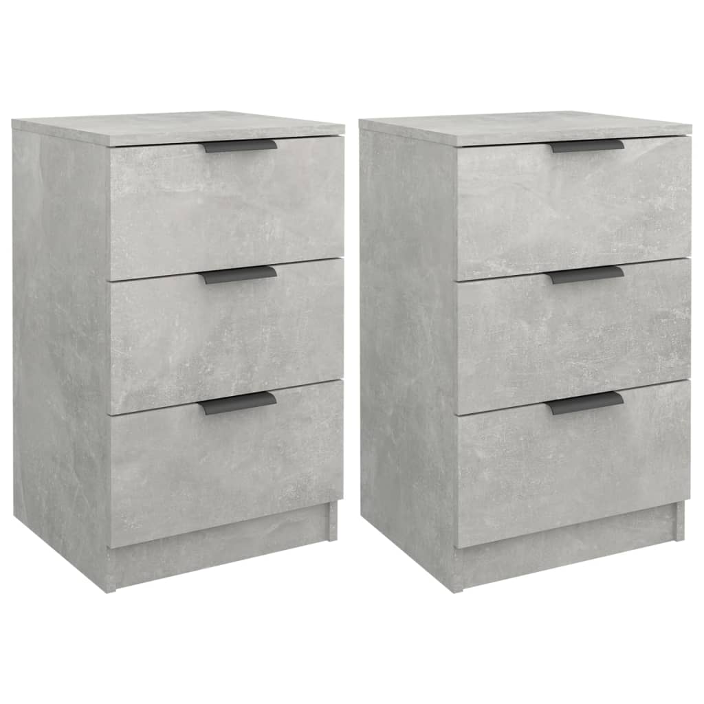 sengebord 40x36x65 cm 2 stk. betongrå